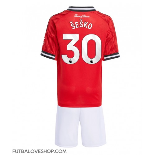 Dres Manchester United Benjamin Sesko #30 Domáci pre deti 2025-26 Krátky Rukáv (+ trenírky)